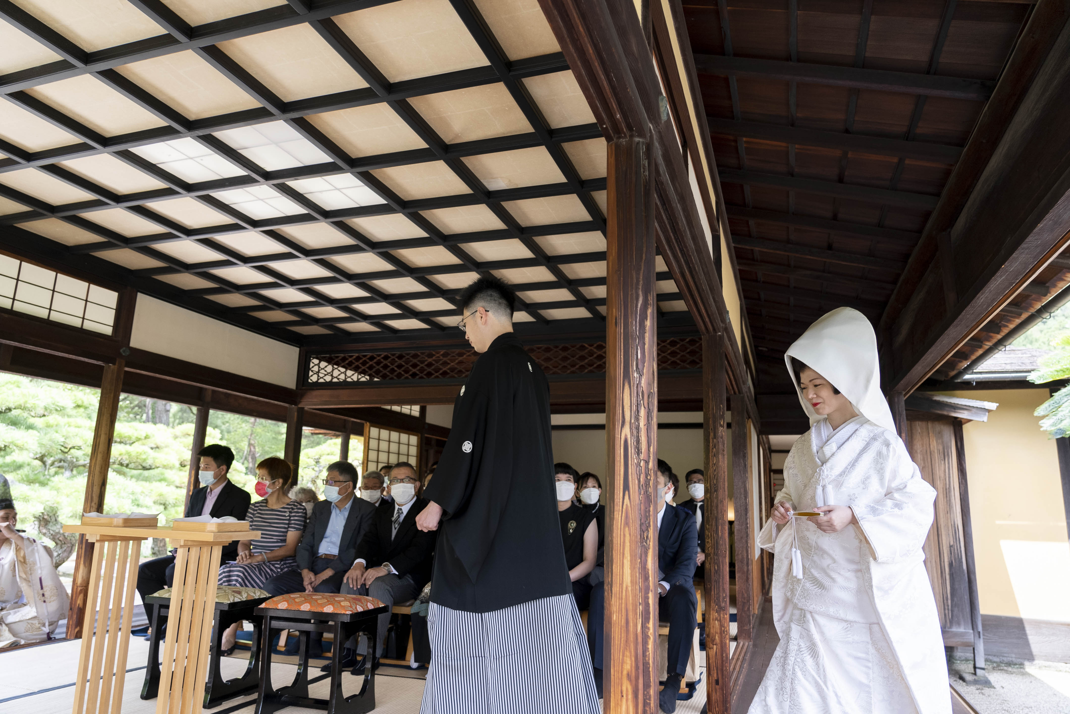 ふるさとウエディング　特別名勝 栗林公園での結婚式 神前式　式次第　新郎新婦入場