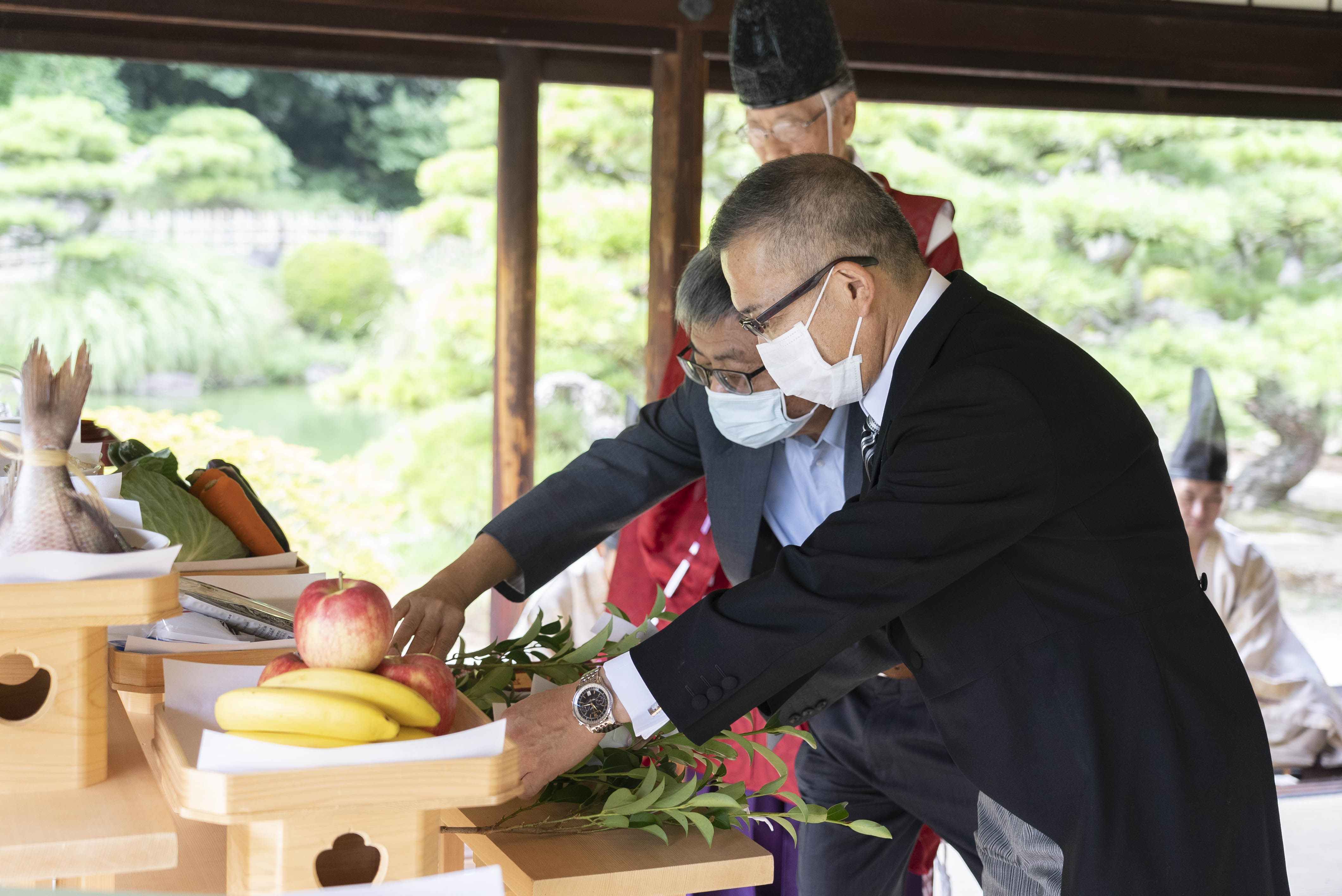 るさとウエディング　特別名勝 栗林公園での結婚式 神前式　式次第　ご家族の玉串奉納