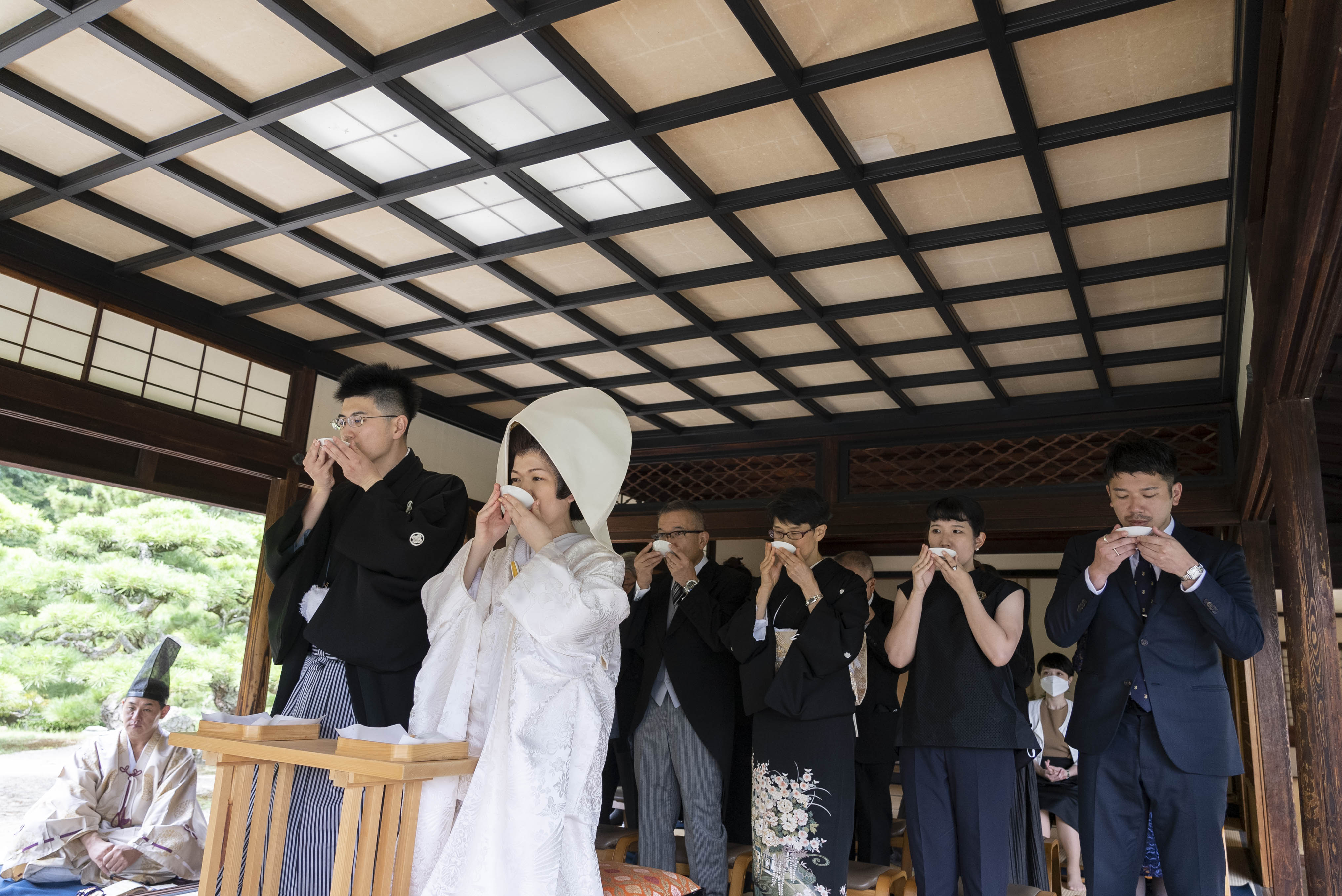 ふるさとウエディング　特別名勝 栗林公園での結婚式 神前式　式次第　固めの杯