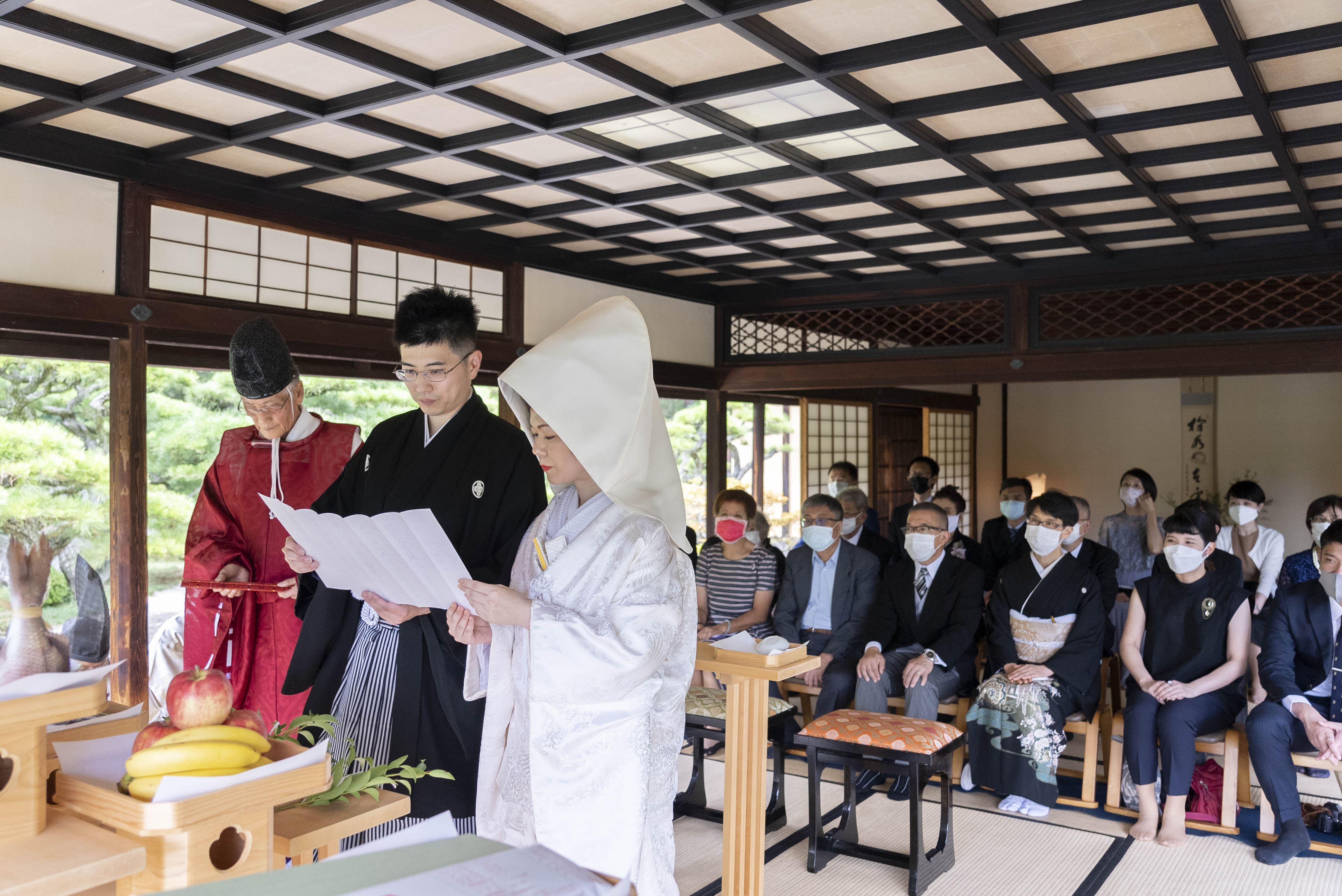 ふるさとウエディング　特別名勝 栗林公園での結婚式 神前式　式次第誓詞奉読