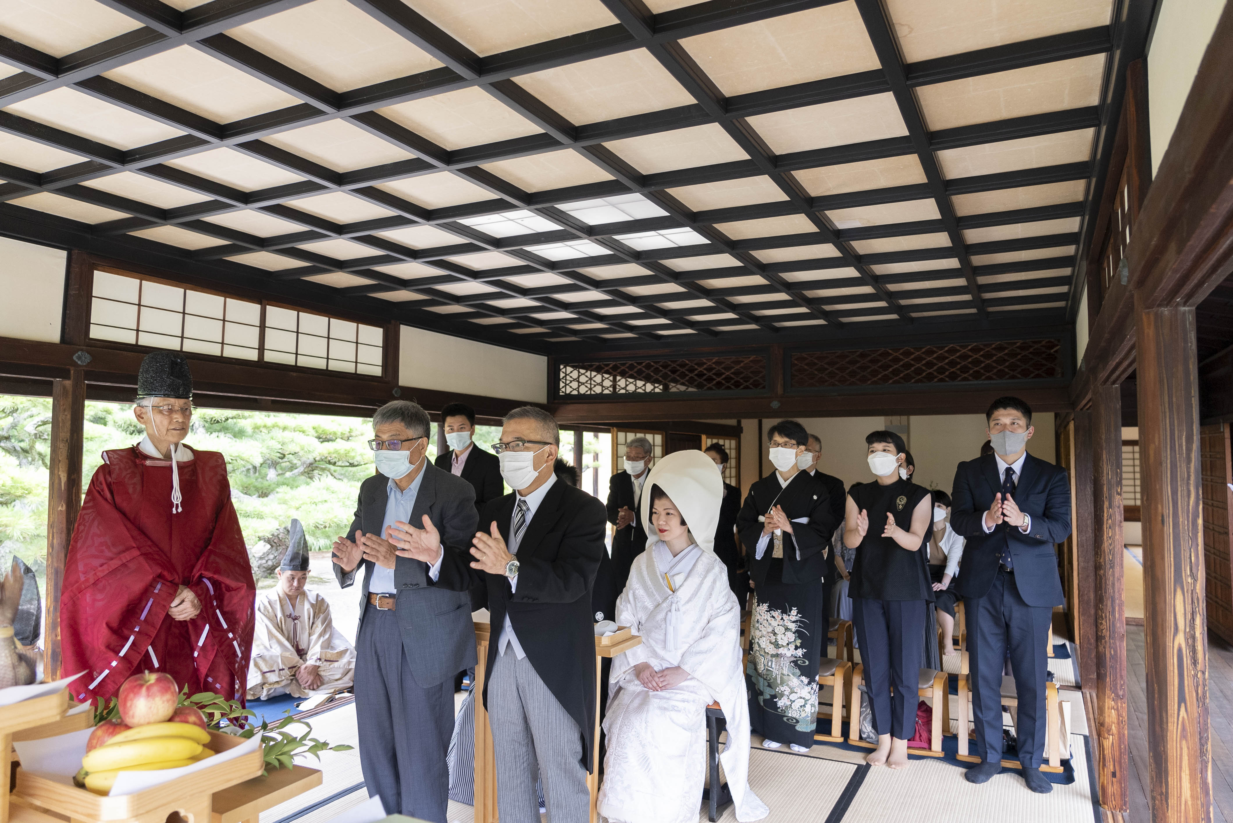 ふるさとウエディング　特別名勝 栗林公園での結婚式 神前式　式次第　ご家族の玉串奉納